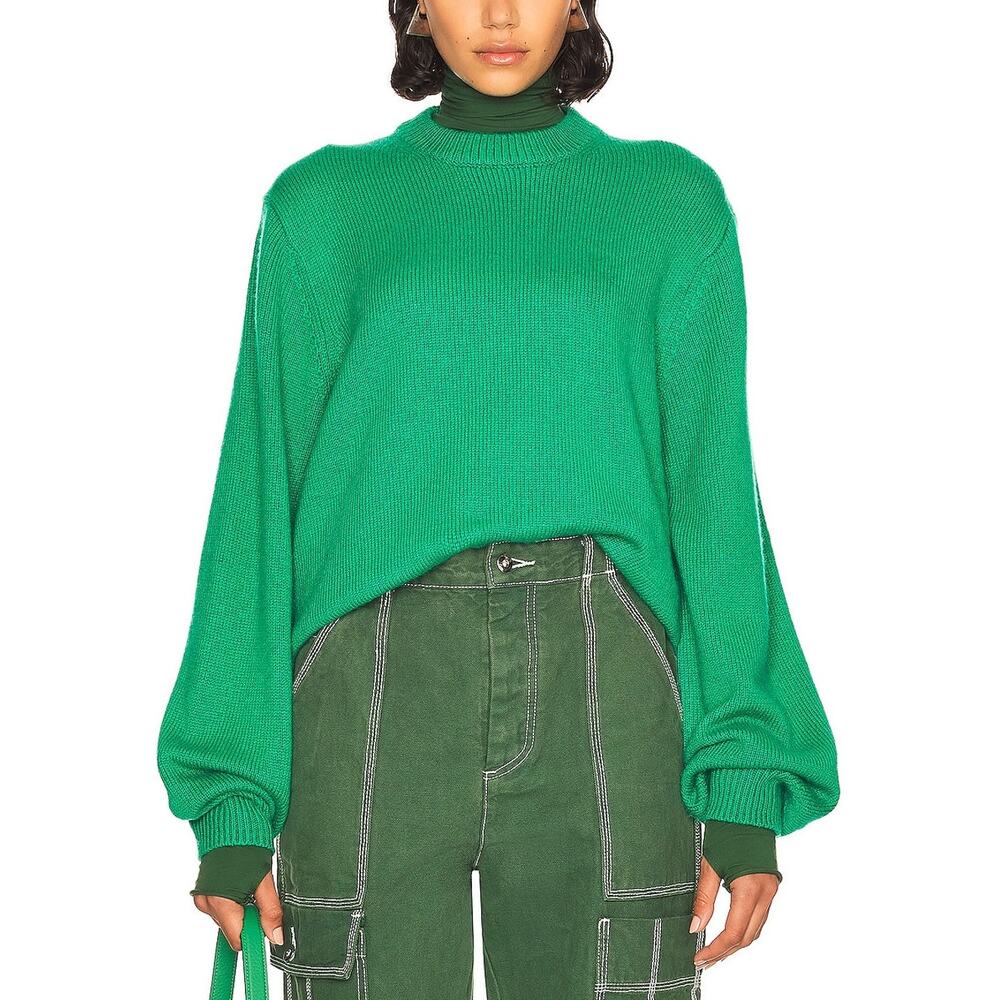 Helsa Cozy Green Lynnea Crew Sweater Size S